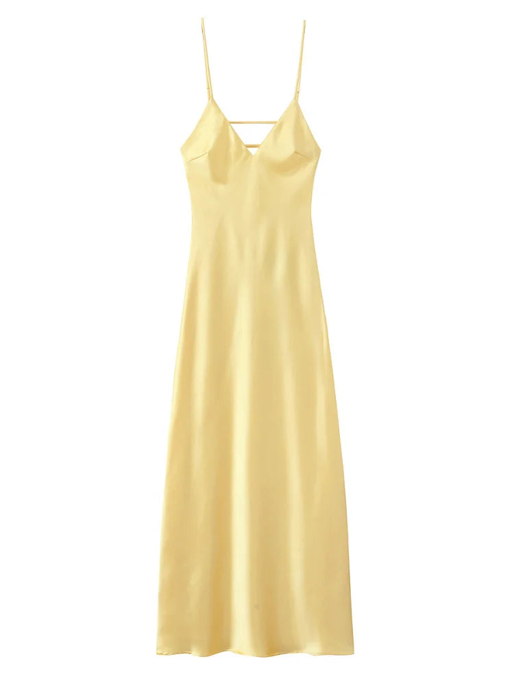 Yellow Backless Maxi Dress