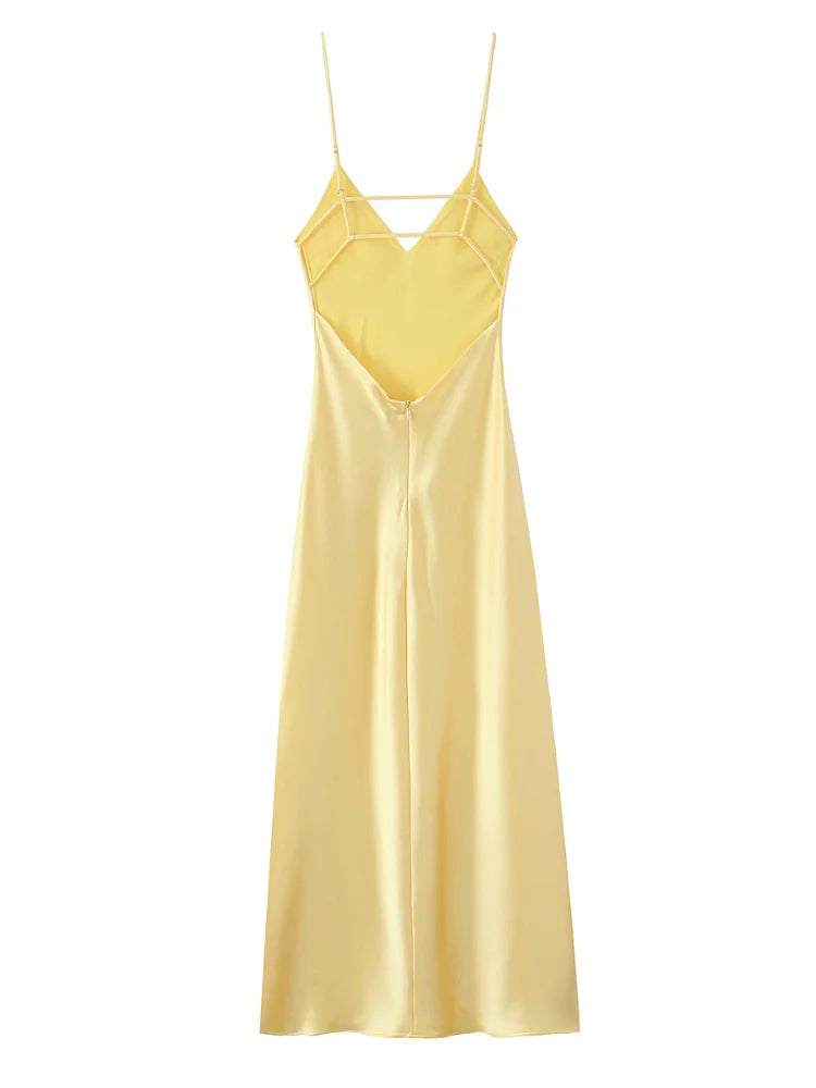 Yellow Backless Maxi Dress